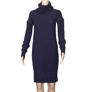 Lacoste detachable sleeves purple sweater dress